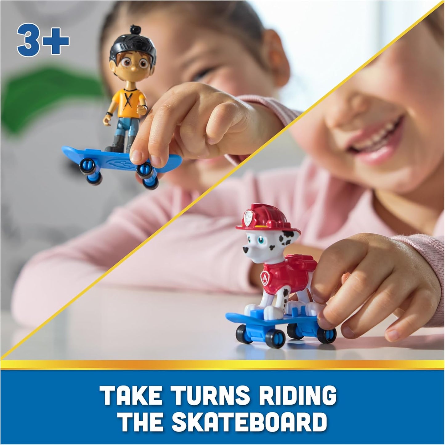 Paw Patrol Marshall Daring Danny X Figures Set with Skateboard for Boys and Girls