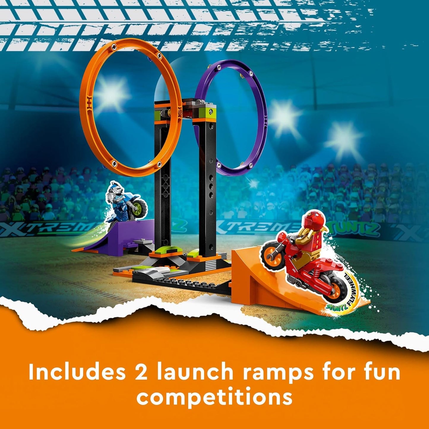 LEGO City Stuntz Spinning Stunt Challenge 60360-1 or 2 Player Tournaments with