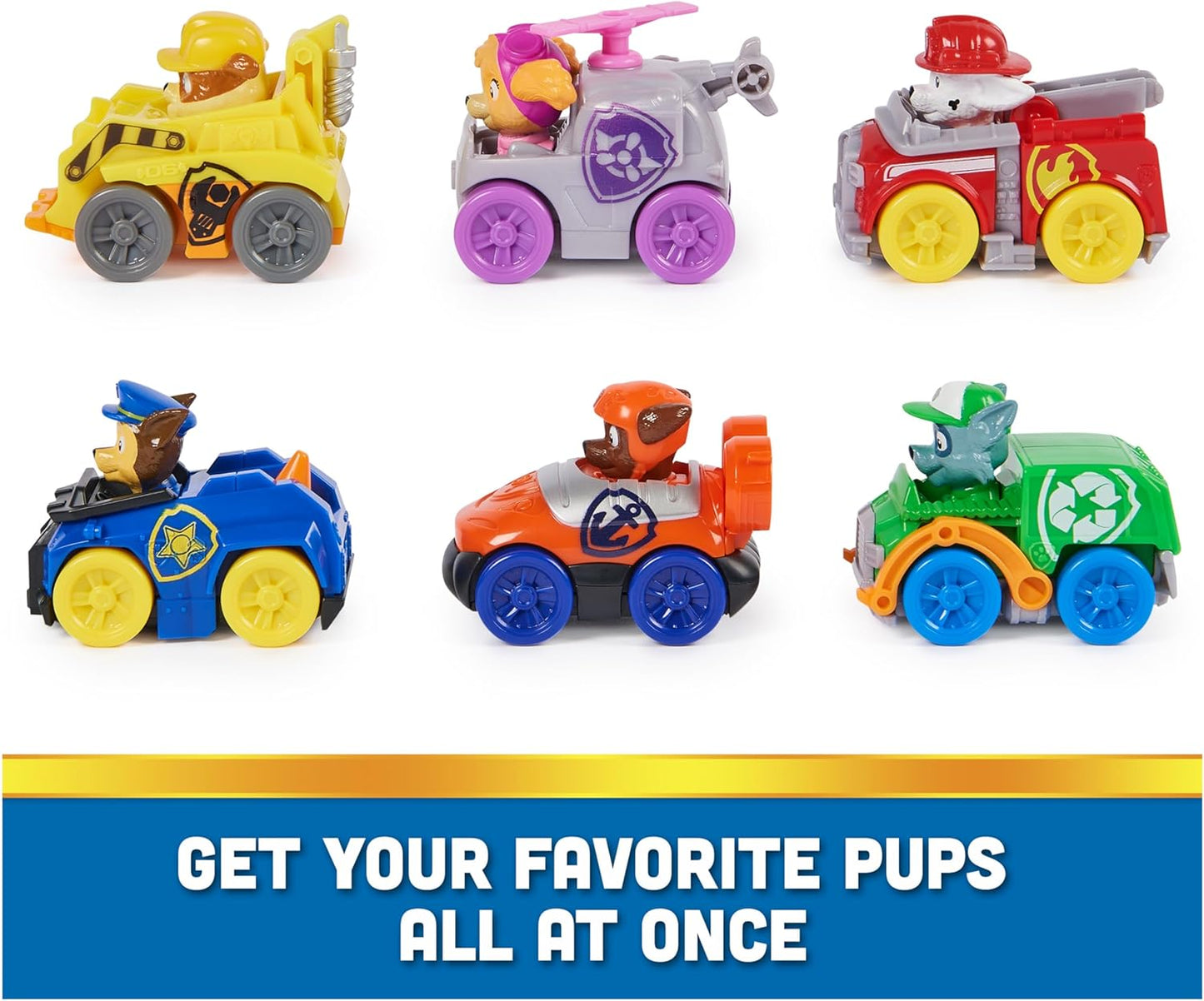 Paw Patrol Pup Squad Racers 6-Piece Vehicle Gift Set for Boys Girls