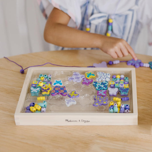 Melissa & Doug Created by Me! Butterfly Beads Kit Ã¢‚¬€œ 120+ Wooden Beads for Jewelry Making – 120