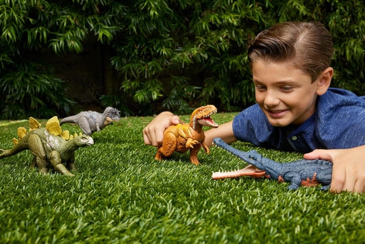 Mattel Jurassic World Wild Roar Dinosaur Toy with Sound Attack Move Gryposuchus Posable