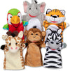Melissa & Doug Melissa Doug Safari Buddies Hand Puppets Set of 6 Elephant Tiger Parrot Giraffe Monkey Zebra Soft Plush