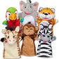 Melissa & Doug Melissa Doug Safari Buddies Hand Puppets Set of 6 Elephant Tiger Parrot Giraffe Monkey Zebra Soft Plush