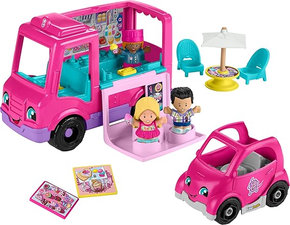 Fisher-Price Little People Barbie Toddler Toy Cupcake Truck Musical Playset