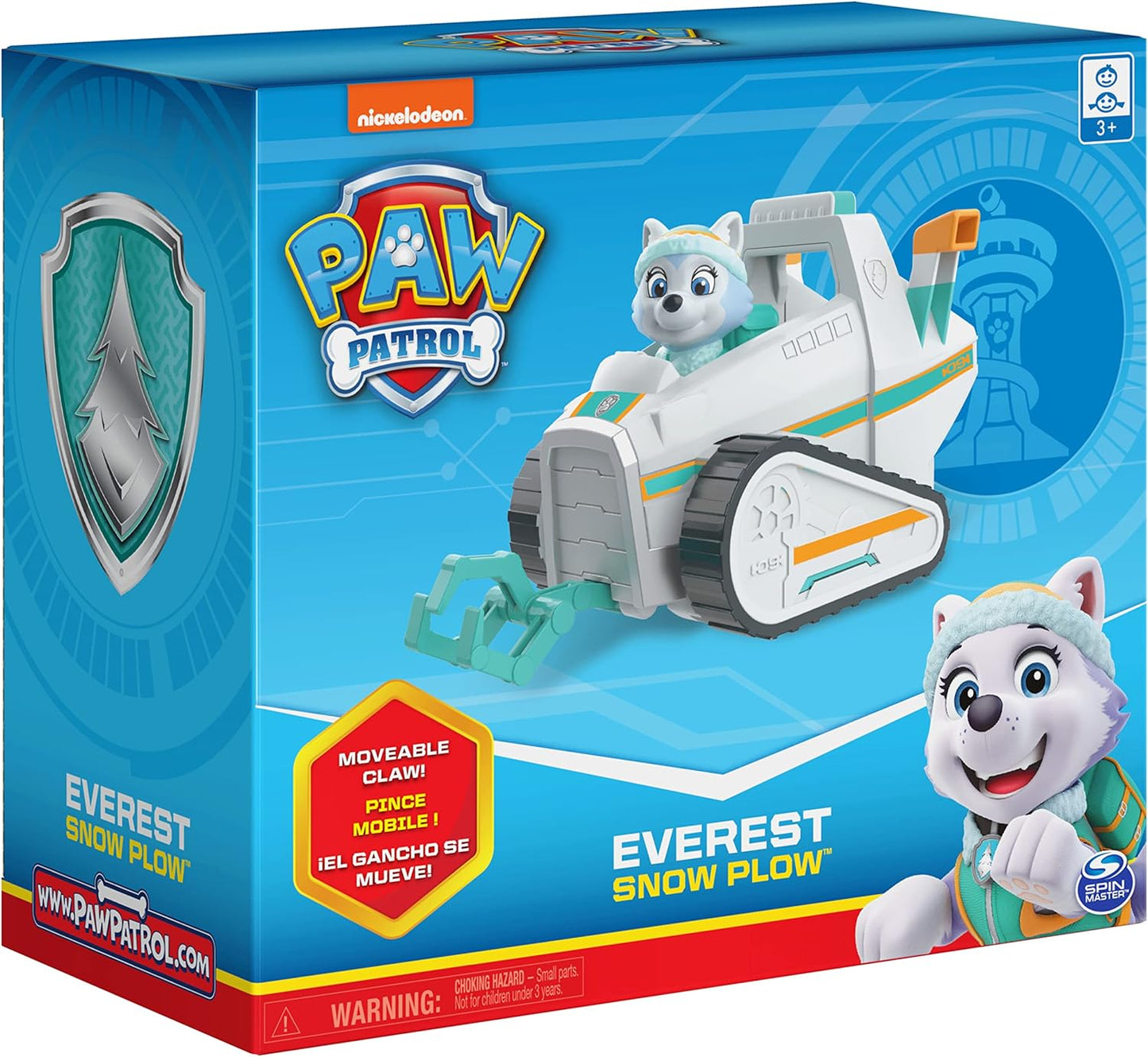 Paw Patrol Everest's Snow Plow Vehicle with Figure for Aged 3 and Up