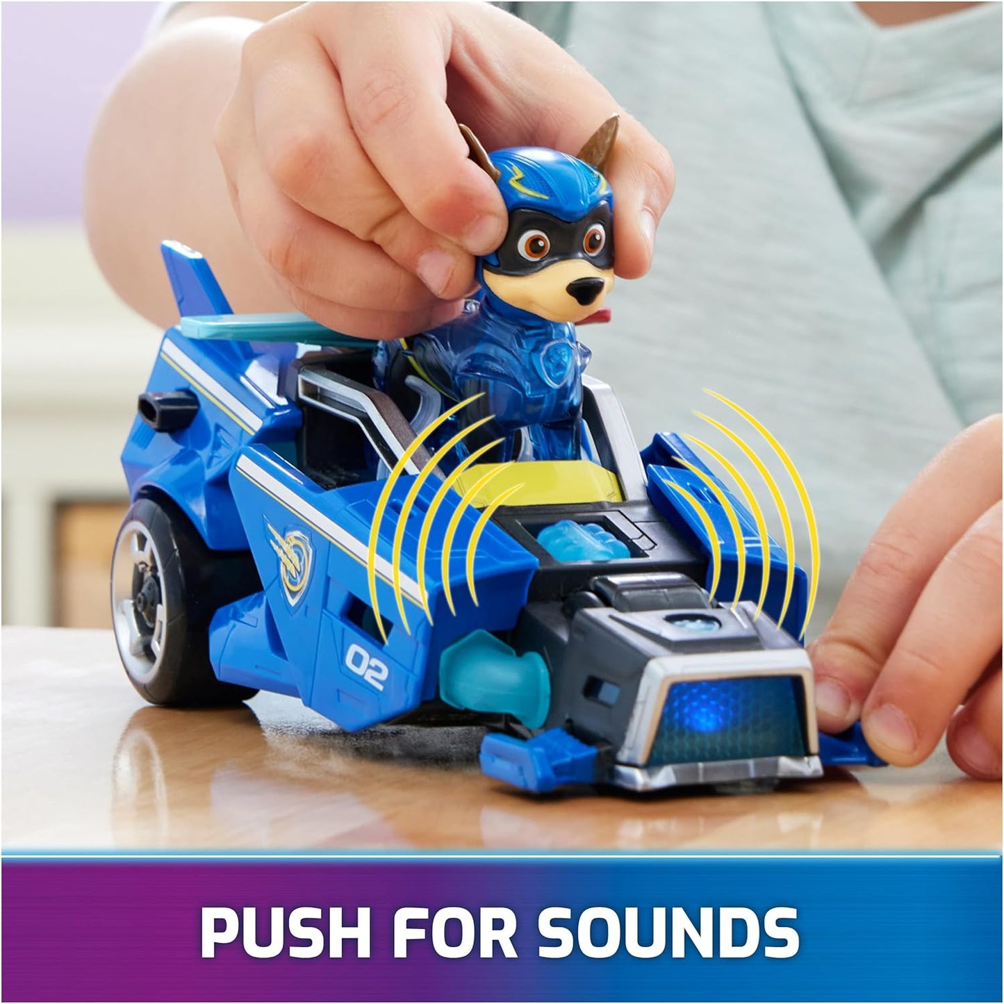 Paw Patrol The Mighty Movie Toy Car with Chase Mighty Pups Action Figure Lights and
