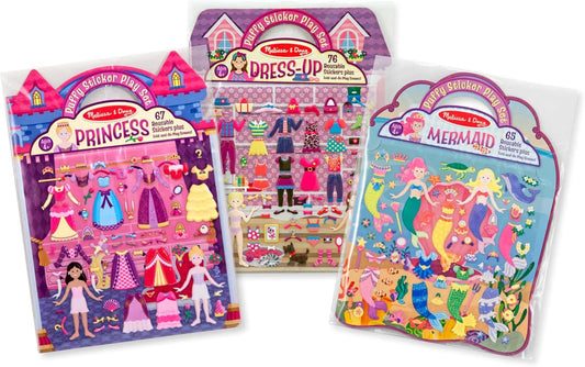 Melissa & Doug Melissa Doug Puffy Sticker Set Dress-Up Princess Mermaid - 208 Reusable -