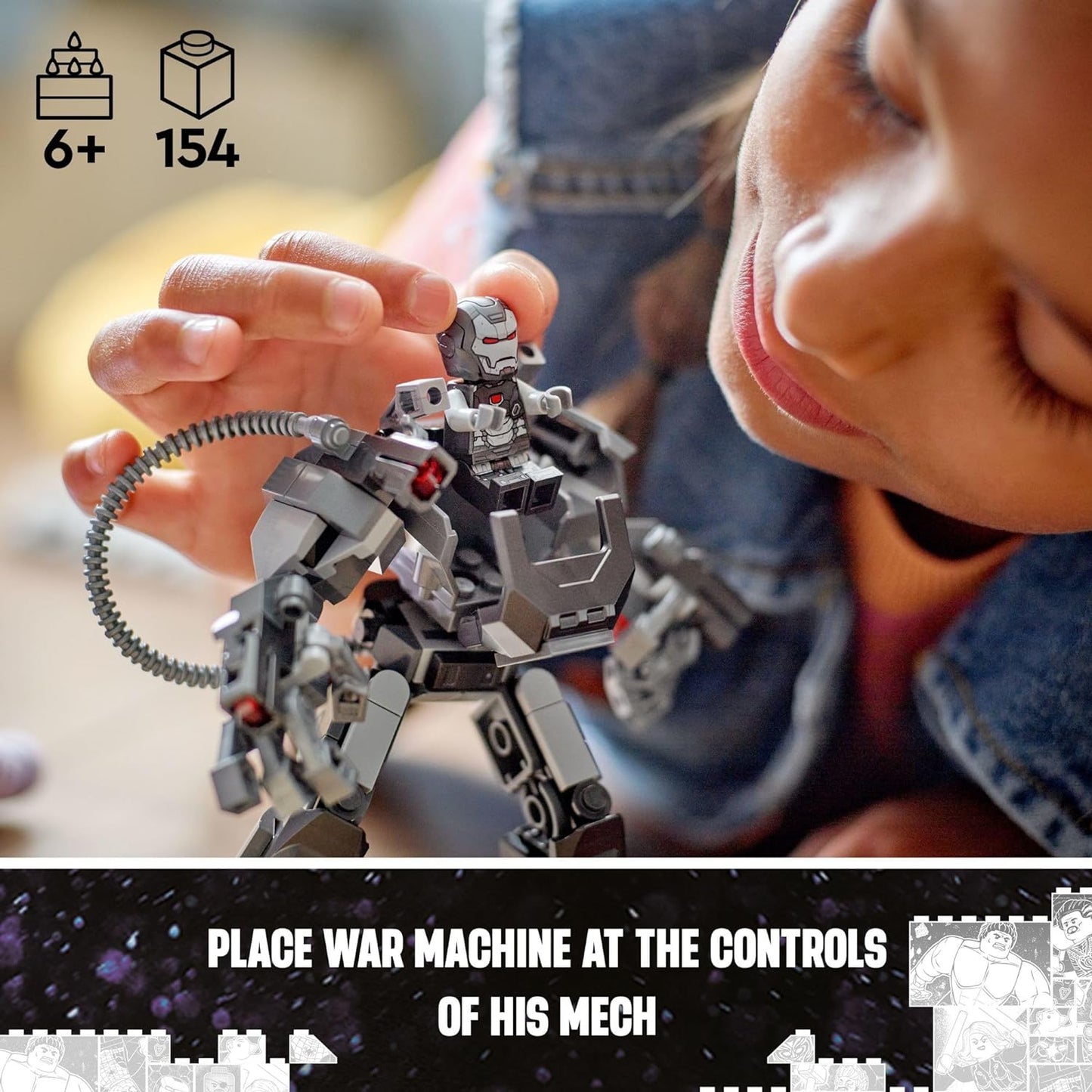 LEGO Marvel War Machine Mech Armor Buildable Marvel Action Figure Toy for with 3 Stud