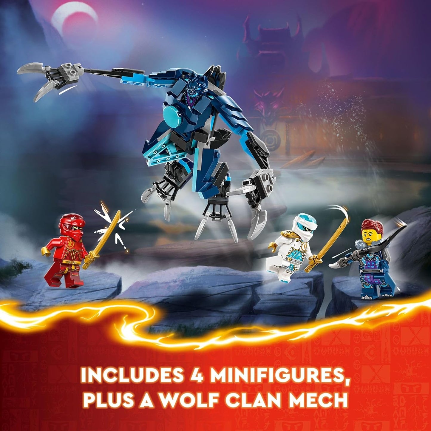 LEGO NINJAGO Kai's Elemental Fire Mech Action Figure Mini Ninja Toy for with Customizable