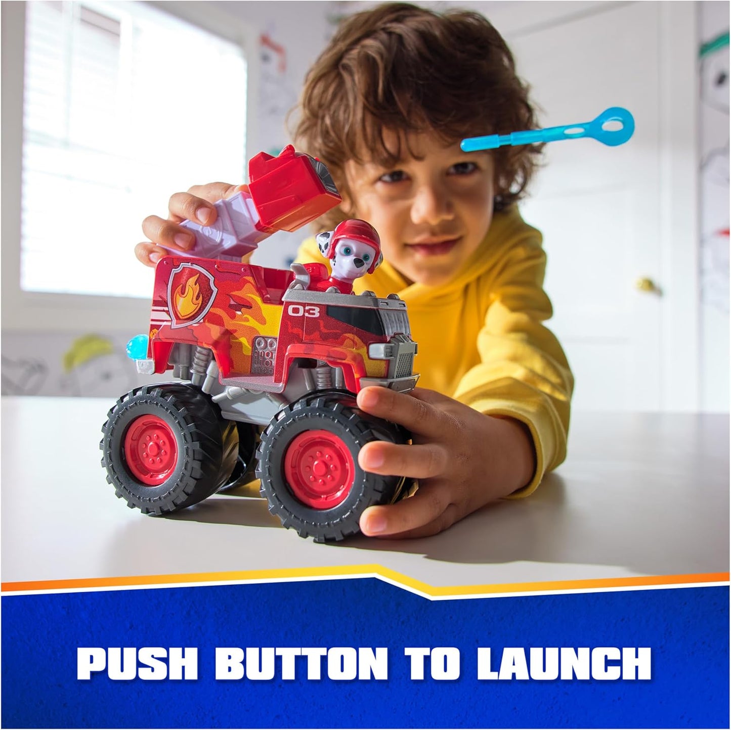 Paw Patrol Rescue Wheels Marshall's Firetruck Toy Truck with Projectile Launcher and