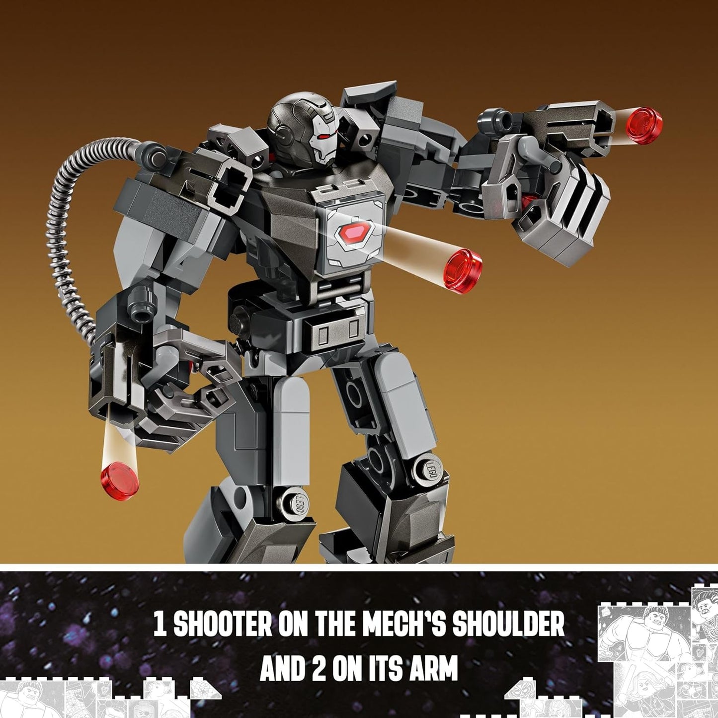 LEGO Marvel War Machine Mech Armor Buildable Marvel Action Figure Toy for with 3 Stud