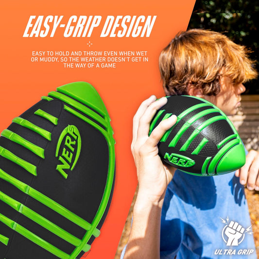 Nerf Weather Blitz Foam Football for All-Weather Play - Easy-to-Hold Grips - Great for