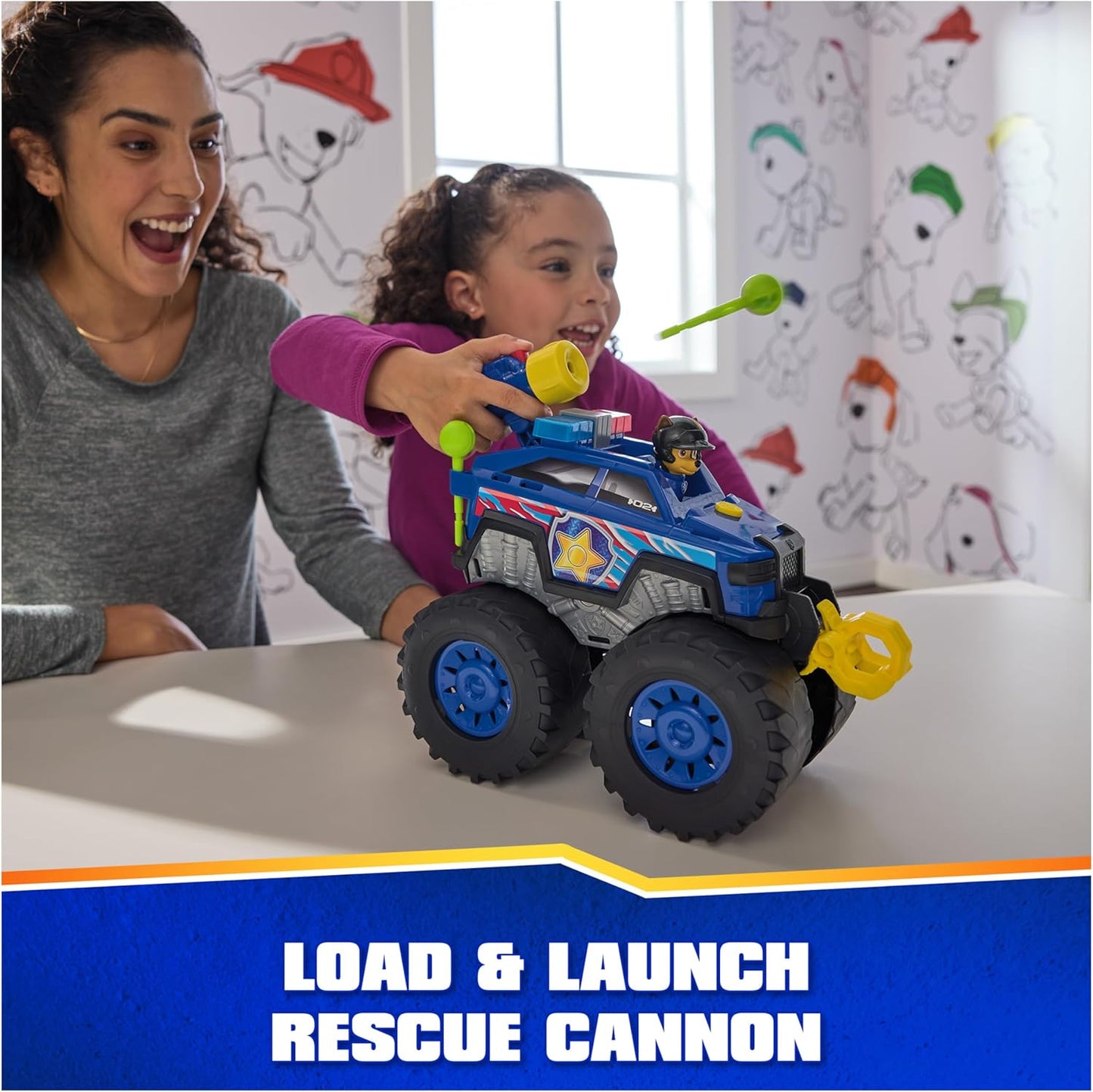 Paw Patrol Rescue Wheels Chase's Power Haulin' Cruiser Toy Truck with Launcher Motorized