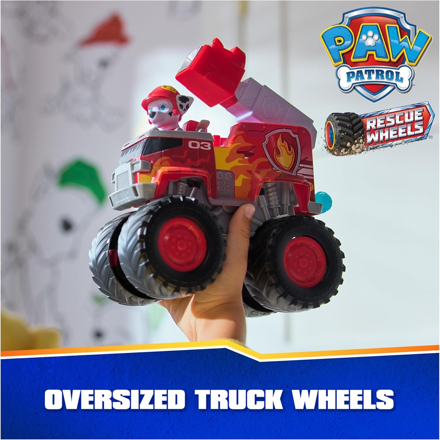 Paw Patrol Rescue Wheels Marshall's Firetruck Toy Truck with Projectile Launcher and
