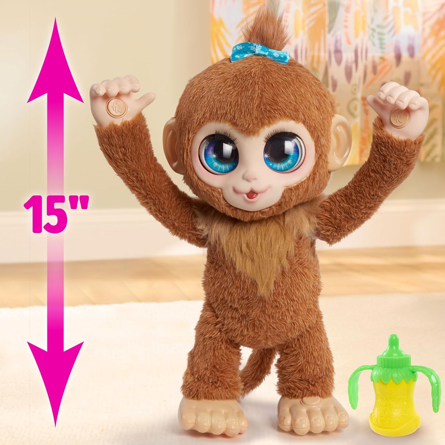 Just Play furReal Peanut The Playful Monkey Interactive Toy 15-inch for Ages 4+