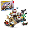 LEGO Icons Eldorado Fortress Building Kit, Pirate Gift, Includes Pirate Ship and 8 Minifigures.