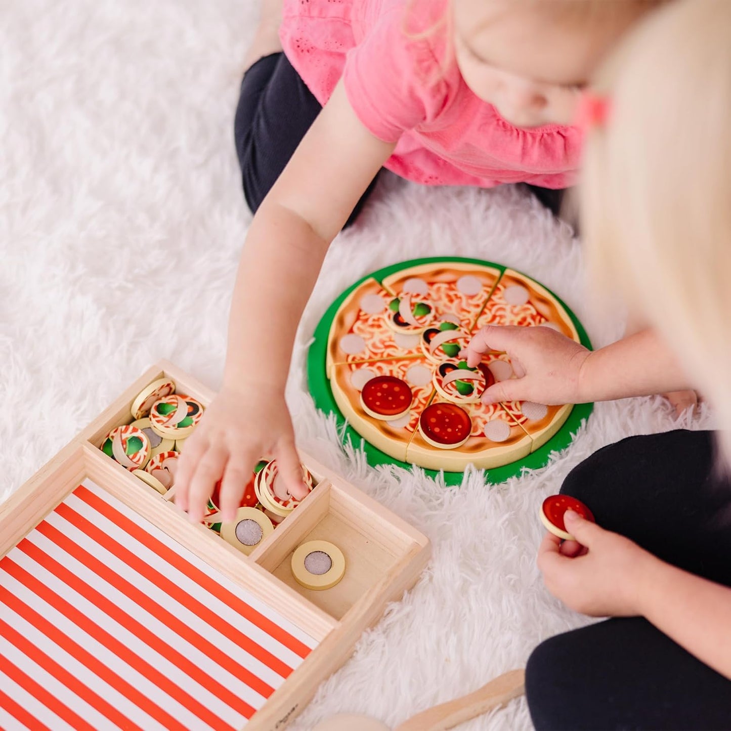 Melissa & Doug Melissa Doug Pizza Party Wooden Pretend Play Food Set With 36 Toppings