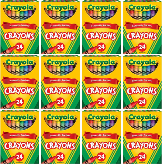 Crayola Crayons Bulk 12 Packs of 24 Count Crayons School Supplies Assorted Colors