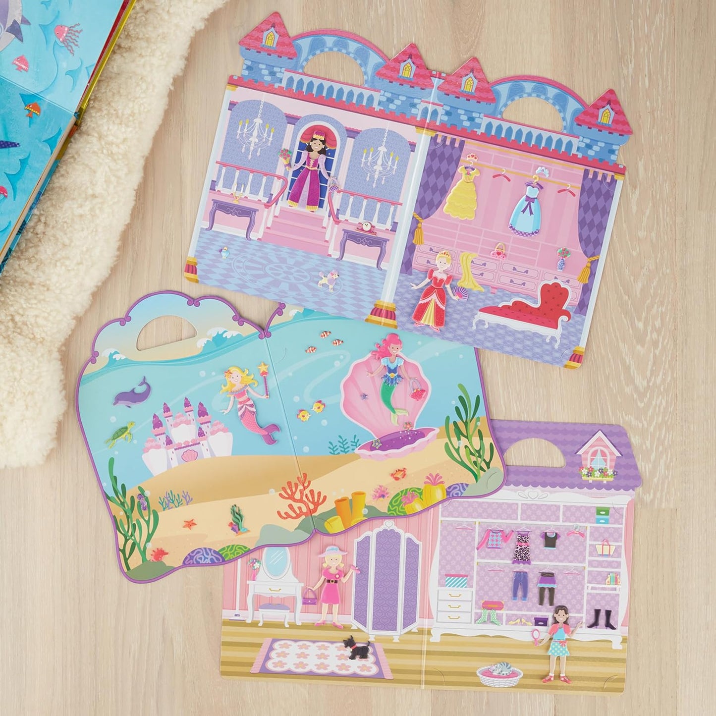 Melissa & Doug Melissa Doug Puffy Sticker Set Dress-Up Princess Mermaid - 208 Reusable -