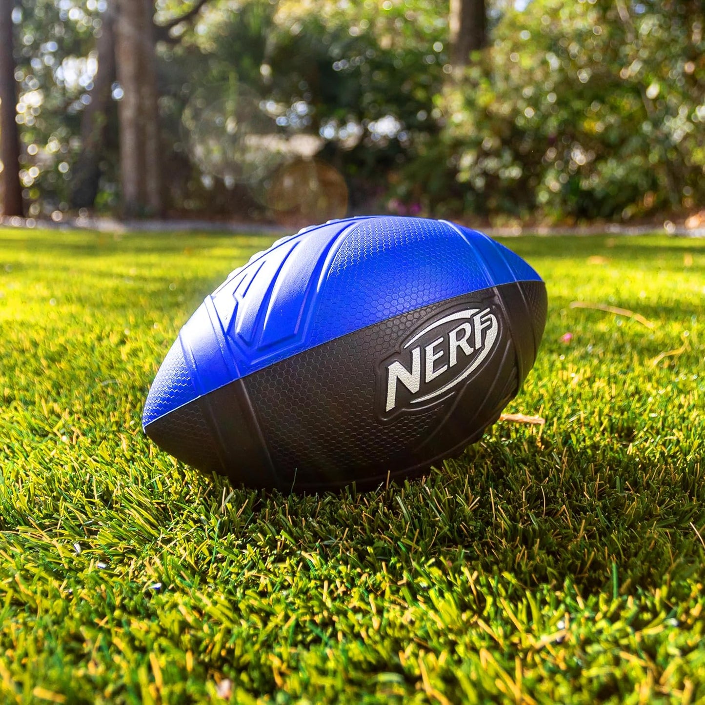 Nerf Pro Grip Football Blue Classic Foam Ball Easy to Catch Throw Balls for Sports