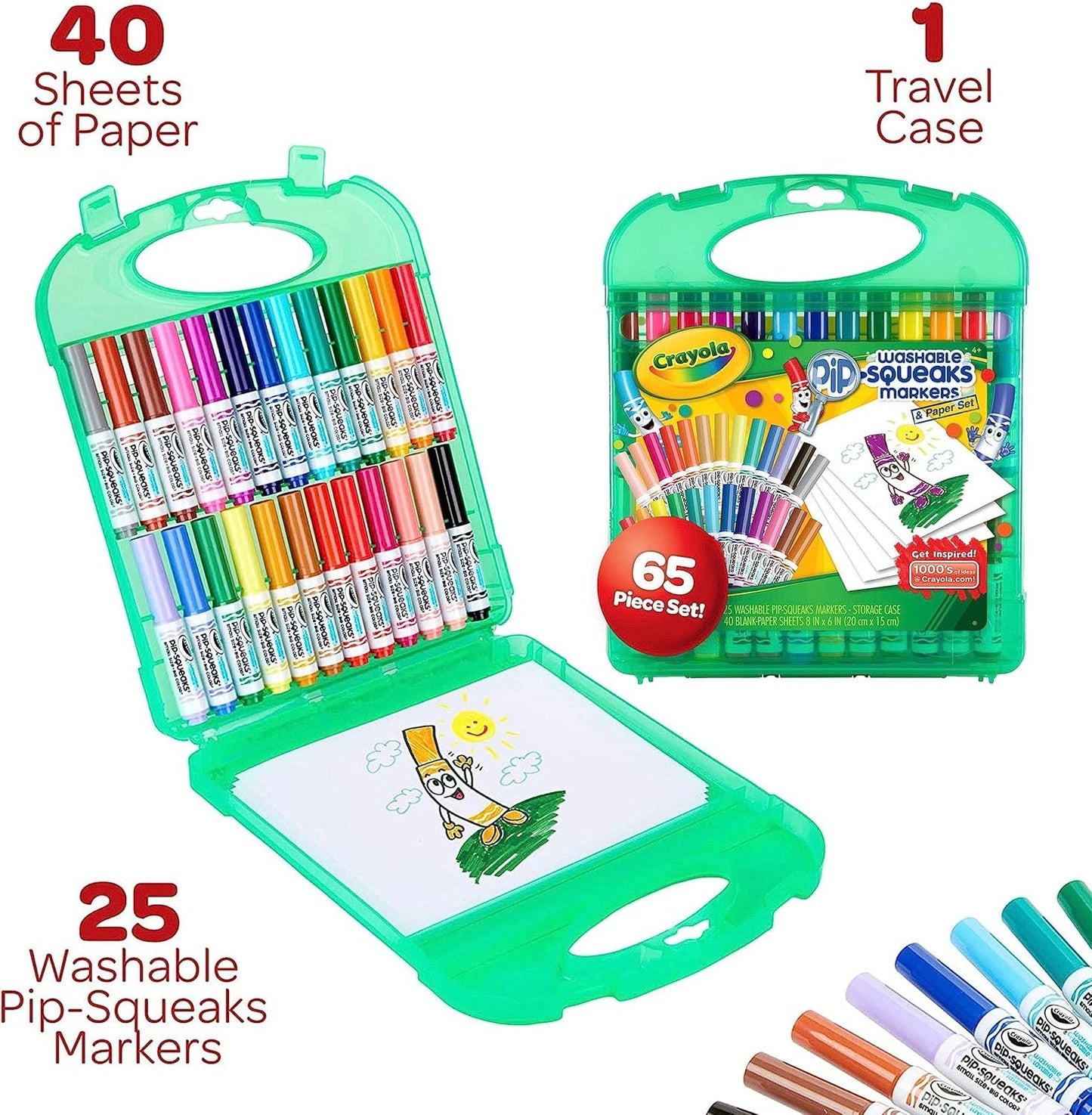 Crayola Pip-Squeaks Washable Marker Set 65ct Coloring Set Art Supplies for Drawing Kit