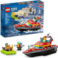 LEGO City Fire Rescue Boat 60373 Toy Floats on Water with Jetpack Dinghy and 3
