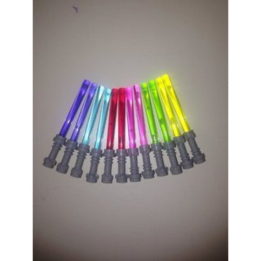 Lego Star Wars Lightsaber Lot of 12 Gray Hilt Purple Pink Red Green Yellow Blue
