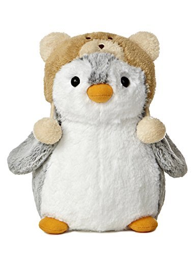 Aurora Pompom 9" Penguin Plush (Brown Hat)