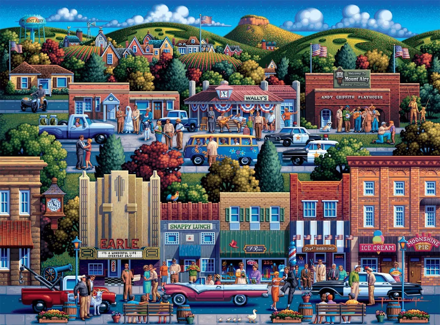 Buffalo Games - Mt Airy, NC - Mayberry - 1000 Piece Jigsaw Puzzle